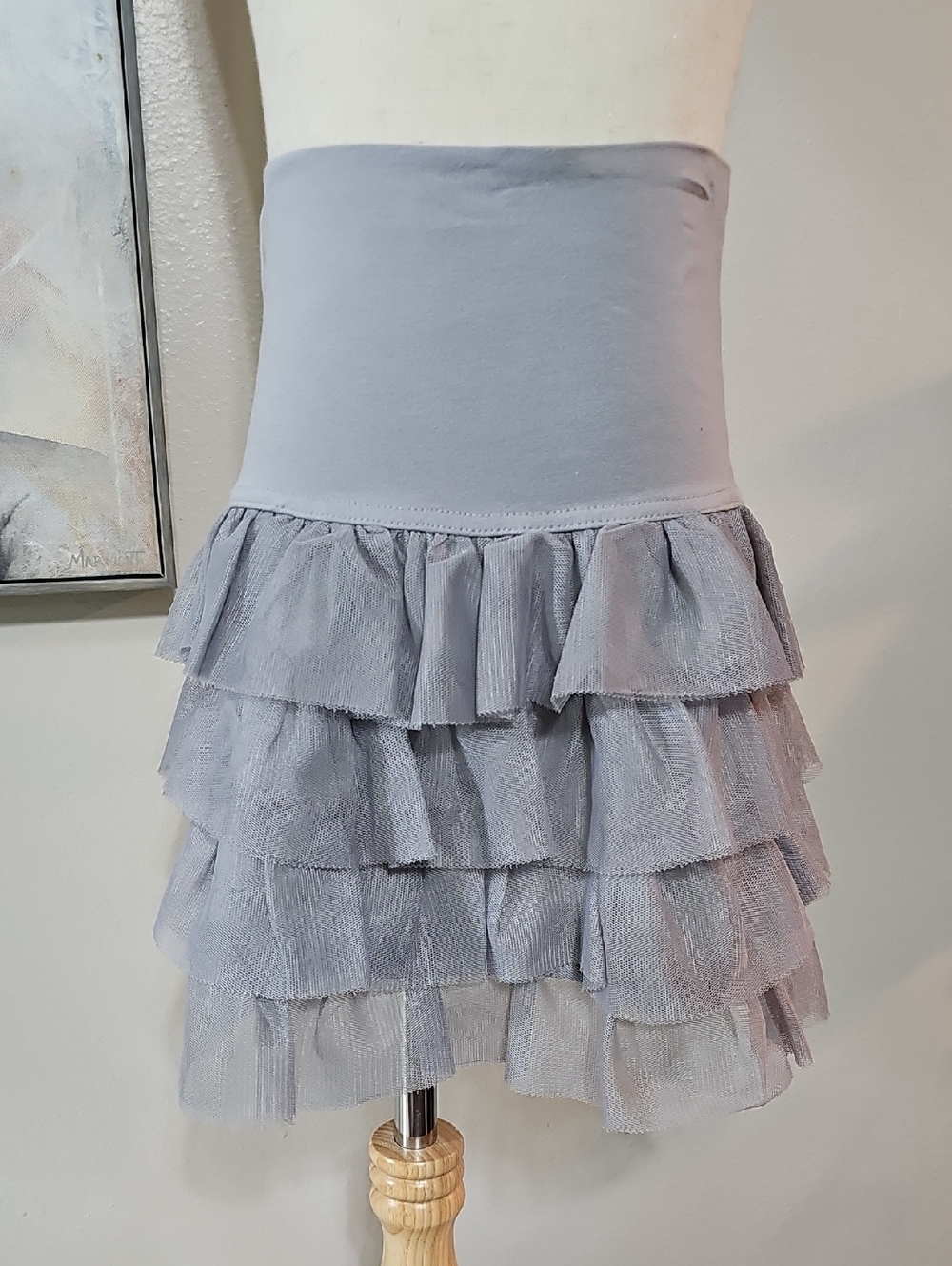 🩶 Children's Place Heather Grey Layered Tulle Tutu Skirt 7/8